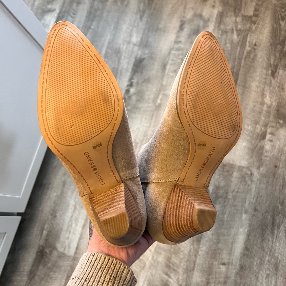 Lucky Brand Fukko Mid Calf Leather Suede Boots 8 - Picture 6 of 7